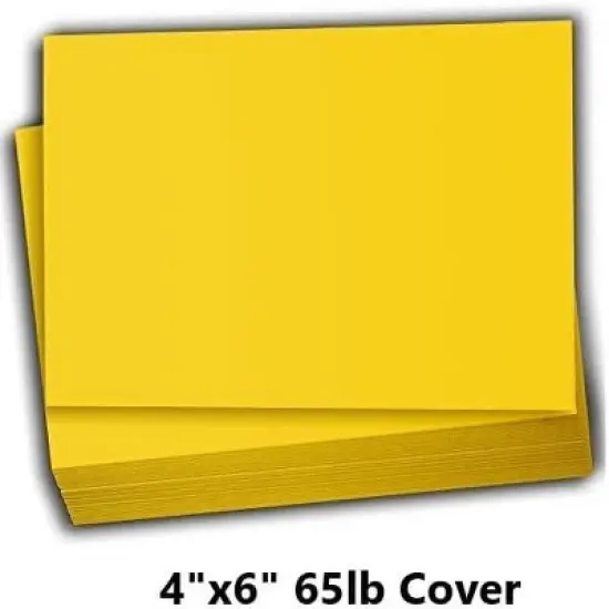 Hamilco Colored Scrapbook Cardstock Paper 4x6 Card Stock Paper 65 lb Cover 100 Pack (Dandelion Yellow) image {1}