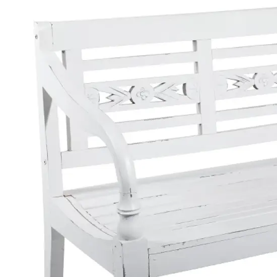 Farmhouse Mahogany Bench White - Olivia & May image {3}