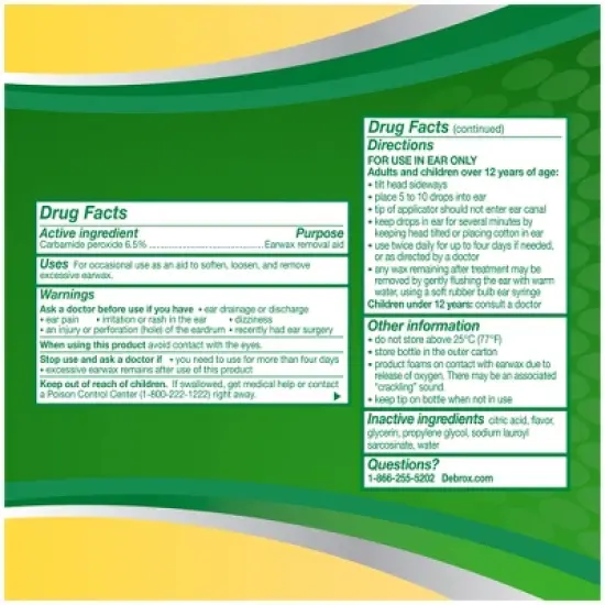 Debrox Earwax Removal Kit with Ear Drops & Bulb Ear Syringe - 0.5 fl oz image {7}