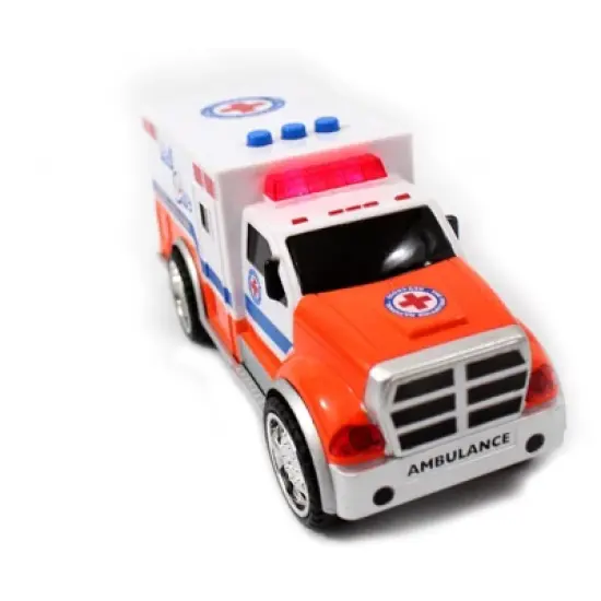 Insten 2 Piece Emergency Vehicle Toy Playset For Kids, Fire Truck, Police Car, Ambulance, 7in image {2}
