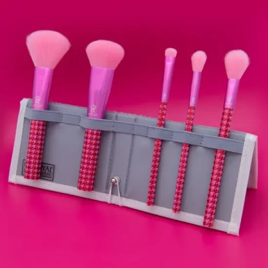 MODA Brush Keep It Classy Metallic Pink Face Flip Makeup Brush Set- 6pc image {8}