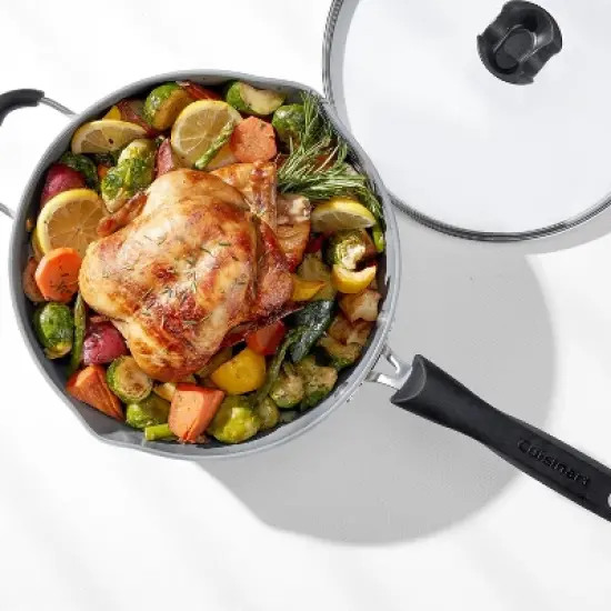 Cuisinart Preferred Pan 4pc Cookware Set Matte Black: Nonstick Ceramic, Dishwasher-Safe, Induction Compatible, Lifetime Warranty image {6}