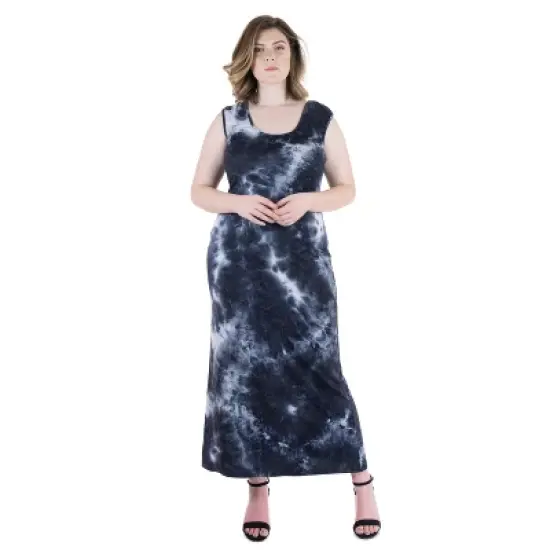 24seven Comfort Apparel Women's Plus Tie Dye Razorback Maxi Dress image {6}