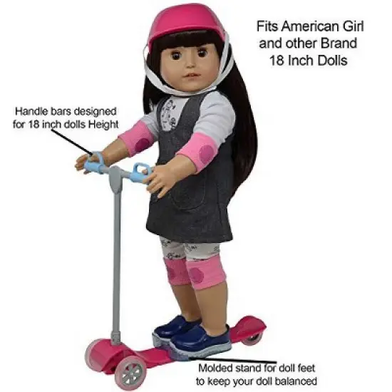 The New York Doll Collection 18 Inch Doll Scooter & Helmet Set image {3}