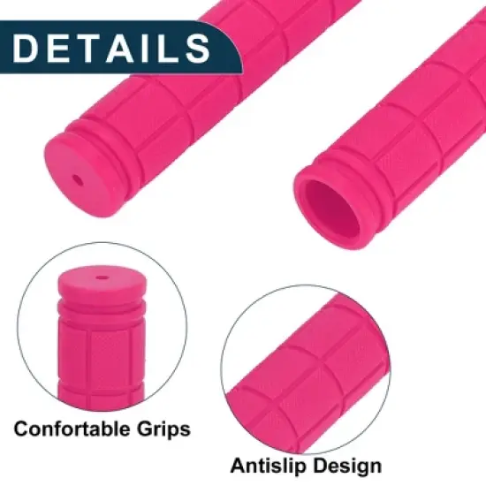 Unique Bargains Bike Handlebar Grips Covers Rubber 4.72" Pink 1 Pair image {3}