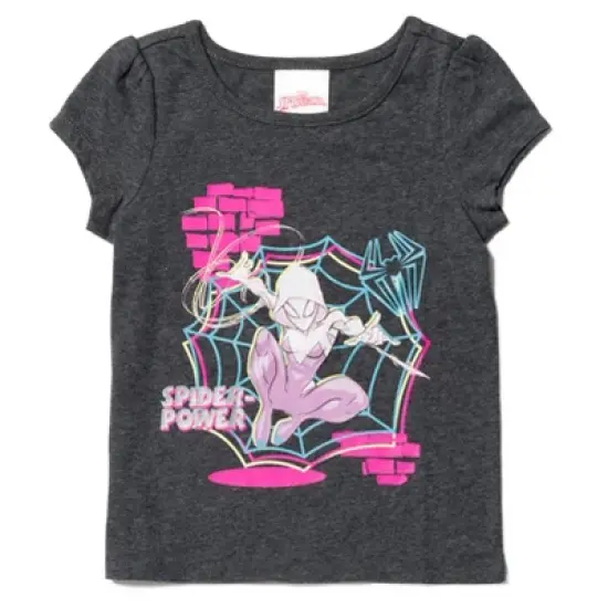 Marvel Spider-Man Spider-Gwen Girls Graphic T-Shirt Tulle Skirt and Headband 3 Piece Outfit Set Toddler to Big Kid image {2}