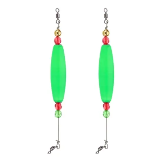 Unique Bargains Plastic Weighted Popping Corks Olive Fishing Floats Rigs 2 Pcs image {5}