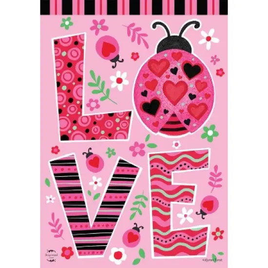 Briarwood Lane Valentine's Double Sided Garden Flag 12x18 For Outdoor Ladybug Love For Valentine's Garden Flag Flags For Outside image {4}