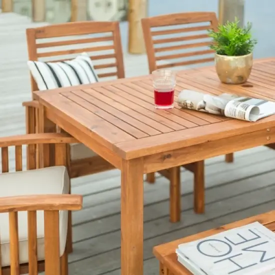 Ravenscroft 6pc Acacia Wood Patio Dining Set - Brown - Saracina Home image {3}