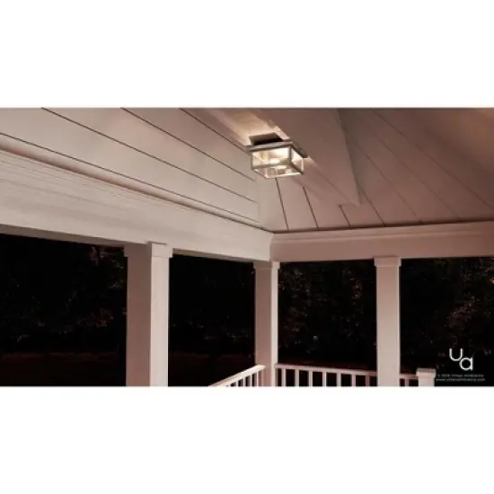 Urban Ambiance Luxury Modern Farmhouse Outdoor Ceiling,  5-1/2"H x 12-3/8"W,  Stainless Steel Finish, UHP1133 image {1}