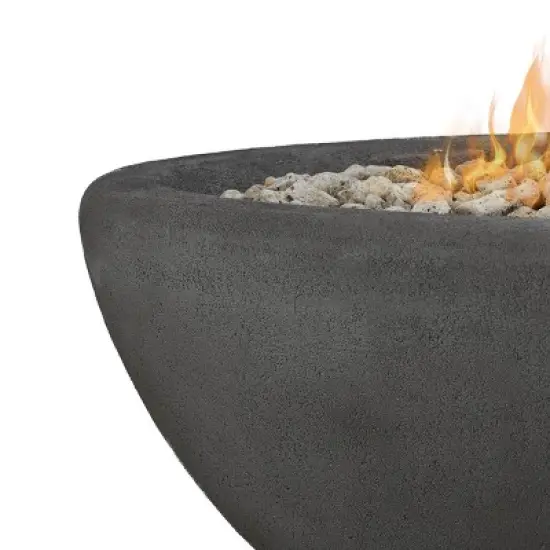 Riverside Large Oval Fire Bowl - Shale - Real Flame image {2}