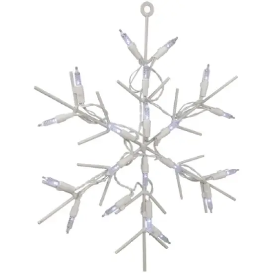 Northlight 13" White LED Lighted Snowflake Christmas Window Silhouette image {3}