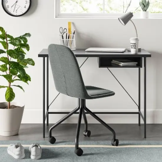 Wood and Metal Writing Desk with Storage - Room Essentials&trade; image {1}