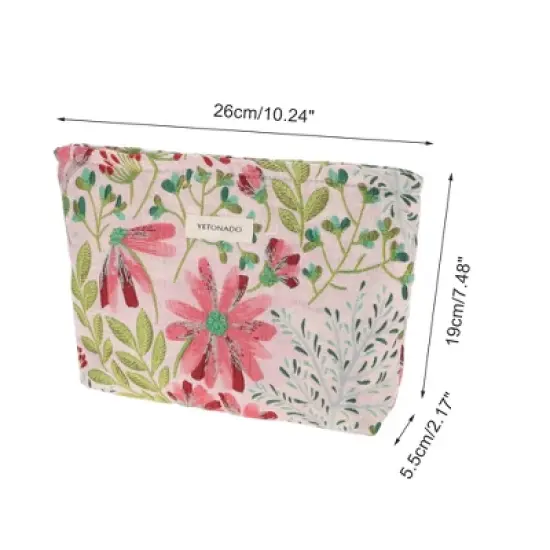 Unique Bargains Portable Galsang Flower Makeup Bag 1 Pc image {1}