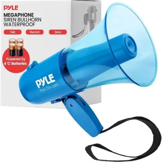Pyle Waterproof Megaphone Bullhorn Speaker - PMP36WLT, 30W, Handheld with Siren and Music Modes image {8}