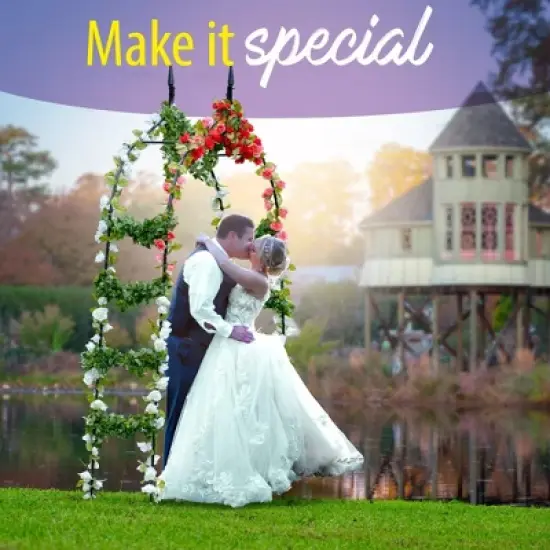 Machrus Ogrow Wedding Garden Arch, Decorative Flower Garden Arbor Lawn Patio Entrance for Climbing Plants - Metal Arbor Trellis image {2}