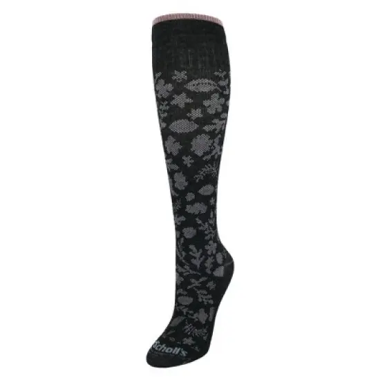 Dr Scholls Women's Lace Floral Pattern Fashion Compression Knee High Socks image {1}