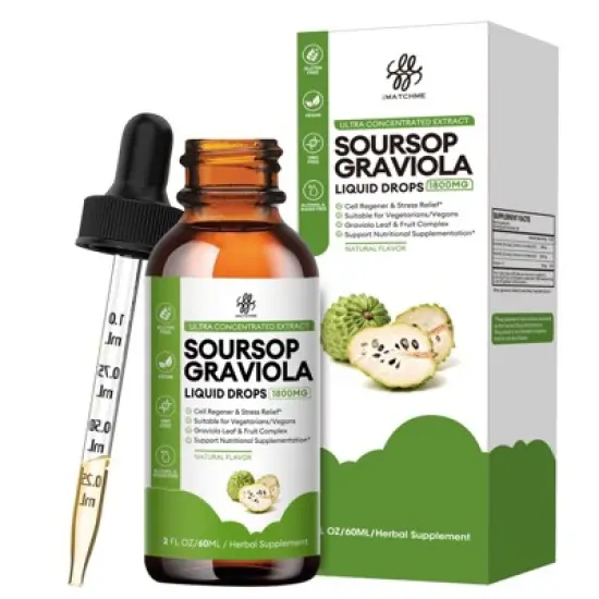 MM iMatchme Soursop Graviola Liquid Drop for Cell Support & Regeneration, Immune Boost, Herbal Goodness, Sugar/Gluten Free, 2 Fl Oz image {8}