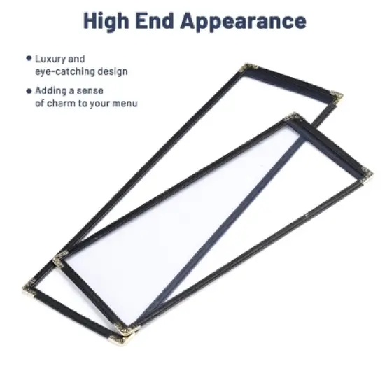 WeChef 30 Pcs 4.25 x 14" Restaurant Menu Covers Single Page 2 View Menu Sleeves Double-Stitched Edge PVC for Wine List image {4}