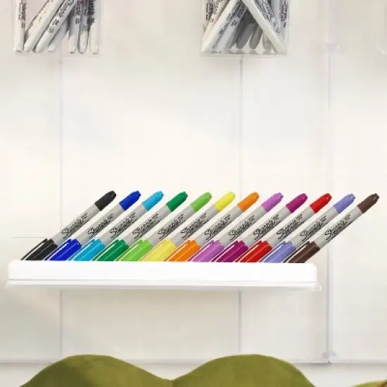 Sharpie 12pk Permanent Markers Brush and Ultra Fine Twin Assorted Colors image {1}