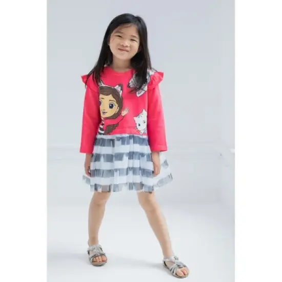 Dreamworks Gabby's Dollhouse Pandy Paws Cakey Cat Girls French Terry Dress Toddler to Big Kid image {2}