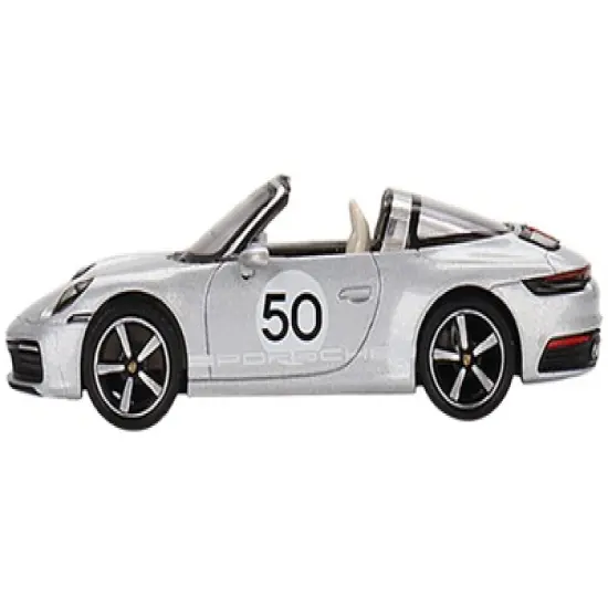 Porsche 911 Targa 4S #50 GT Silver Met. "Heritage Design Ed" Ltd Ed to 2400 pcs 1/64 Diecast Model Car by True Scale Miniatures image {1}