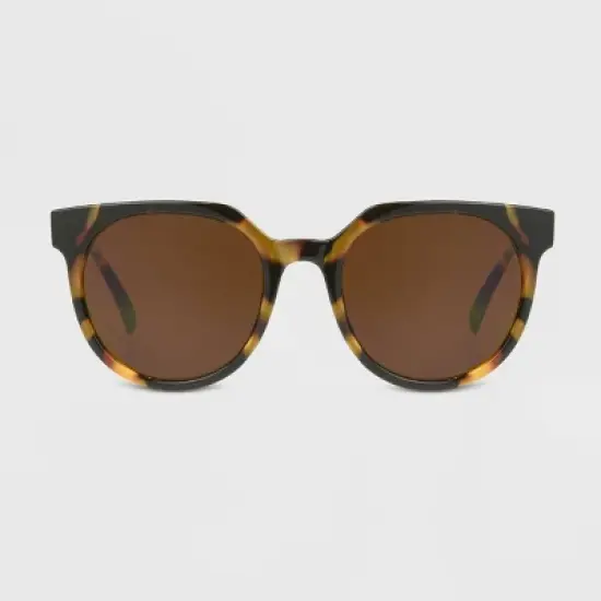 Women's Tortoise Shell Print Angular Square Sunglasses - Universal Thread&trade; Brown image {1}