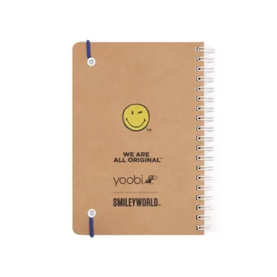 Yoobi SmileyWorld Journal 4.5"x6.5" Spiral with Marker Blue Kraft Smiley image {9}