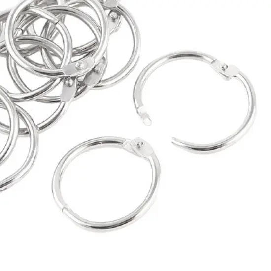 Unique Bargains Scrapbooking 3cm OD Loose Leaf Ring Keychain Metal Binder Clips 1.2x1.2x0.1inch Silver 20 Pcs image {4}