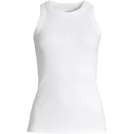 Lands' End Women's 2x2 Rib Crew Neck Tank Top image {4}