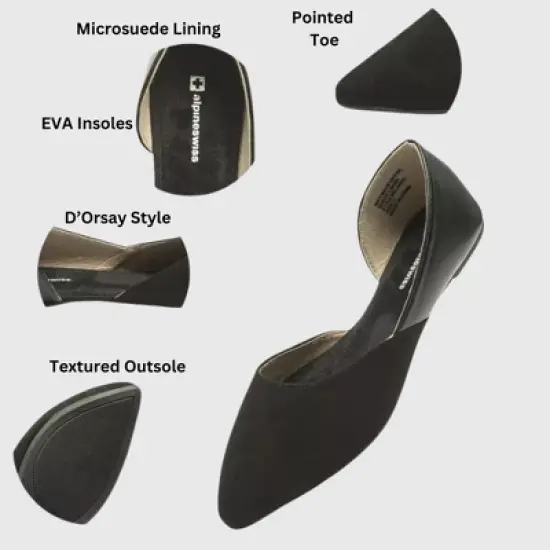 Alpine Swiss Anya Womens D&rsquo;Orsay Pointed Toe Ballet Flats Dressy Slip On Comfortable Shoes image {1}