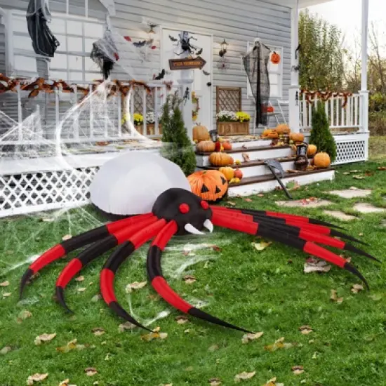 11.8 FT Halloween Inflatables Crawling Spider Outdoor Decorations Scary Halloween Giant Blow up Decorations for Holiday Party Front Yard Lawn Garden image {1}