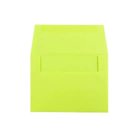 JAM Paper A2 Colored Invitation Envelopes 4.375 x 5.75 Ultra Lime Green WDBH610H image {1}