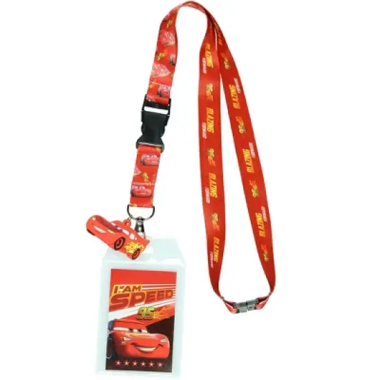 Disney Cars Lightning McQueen Blazing Forward Lanyard with ID Badge Holder image {5}