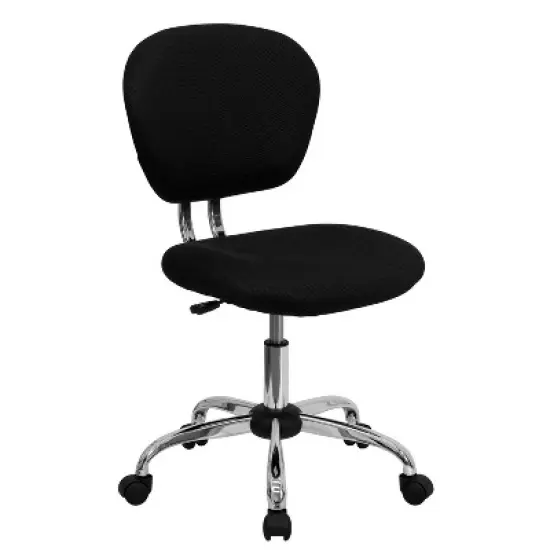 Emma and Oliver Mid-Back Mesh Padded Swivel Task Office Chair with Chrome Base image {23}