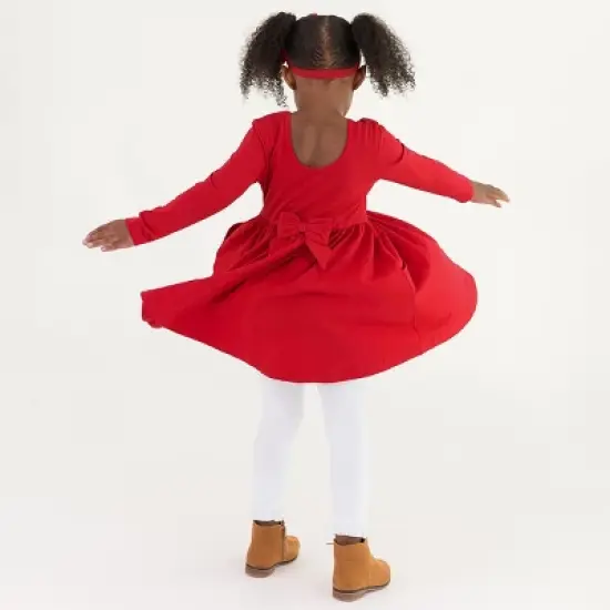 RuffleButts Baby Girls Long Sleeve Twirl Dress image {3}