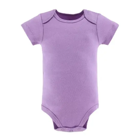 The Peanutshell Baby Girl Short Sleeve Bodysuits, 5-Pack, Purple/Grey/Mint, Newborn to 24 Months image {1}