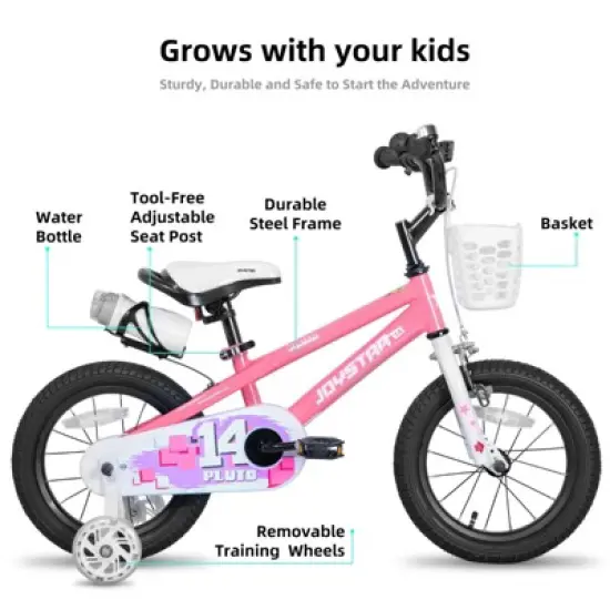 JOYSTAR Pluto Kids Bike with Water Bottle, Boys Girls Children's Bicycle, 12/14/16/18/20 Inch image {1}