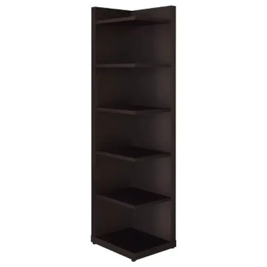 71" Modern 6 Shelf Corner Bookcase Cappuccino - Coaster image {2}