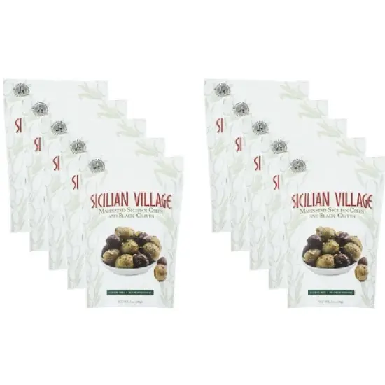 Sicilian Village Marinated Green & Black Olives - Case of 10 - 7 oz. image {5}