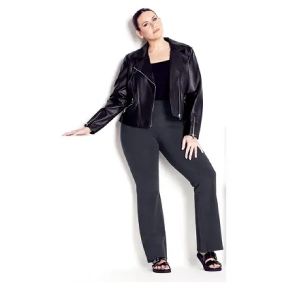 Women's Plus Size Supima&reg; Bootleg Legging Charcoal - tall | AVENUE LEISURE image {3}