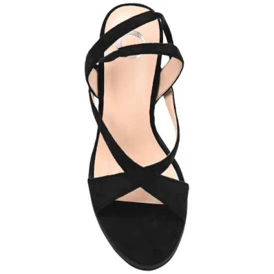 Journee Collection Womens Adalee Ankle Wrap Stacked Heel Sandals image {3}