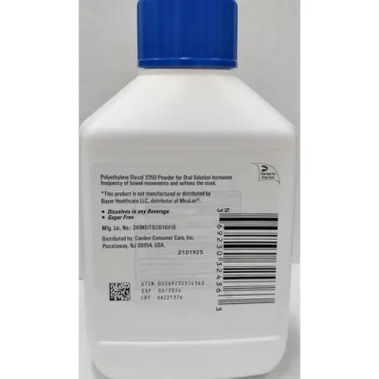 Camber Polyethylene Glycol 3350 Powder, 17.9 Oz image {2}