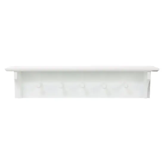 Foster Wall Shelf with Pegs - White image {2}