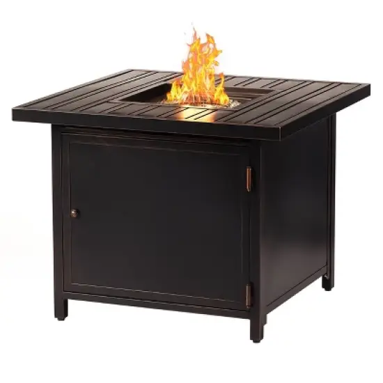 32" Square Aluminum 37000 BTUs Propane Fire Table with 2 Covers - Oakland Living
 image {10}