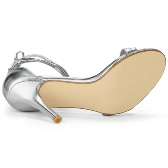 Allegra K Women's Open Toe Lace Up Stiletto Heels Sandals image {5}