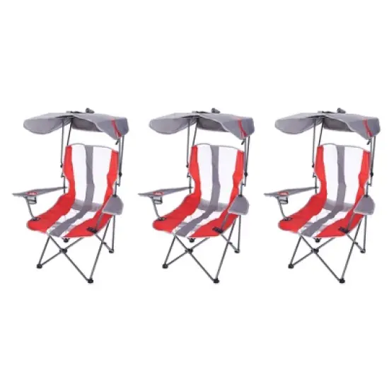 Kelsyus Premium Portable Camping Folding Outdoor Lawn Chair w/ 50+ UPF Canopy, Cup Holder, & Carry Strap, for Sports, Beach, Lake, Pool image {6}