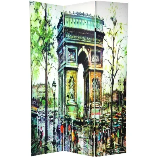 6' Tall Double Sided Paris Room Divider - Oriental Furniture image {1}