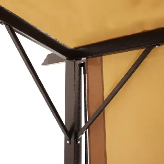 Sunnydaze 9' x 12' Metal Arched Pergola with Retractable Canopy image {4}