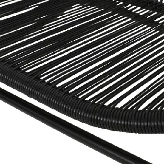 Condessa Patio Hammock Weave Loveseat Bench - Black - Christopher Knight Home image {4}